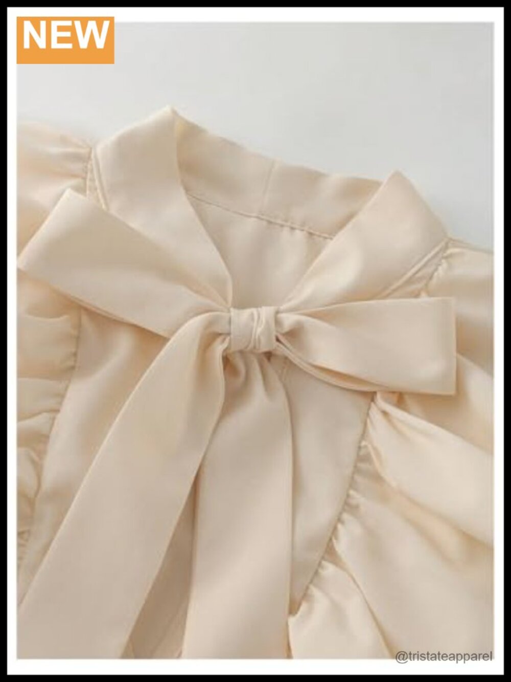 Ruffle Bow Tie Blouse Top Womens Dressy Business Casual Summer - Picture 3 of 4